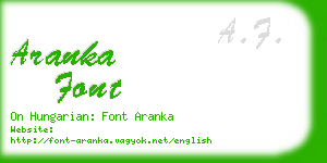 aranka font business card